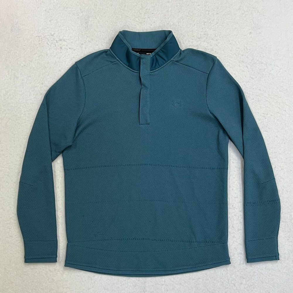Mens Under Armour Blue 1/4 Snap Golf Lightweight Pullover Sweatshirt Size Medium